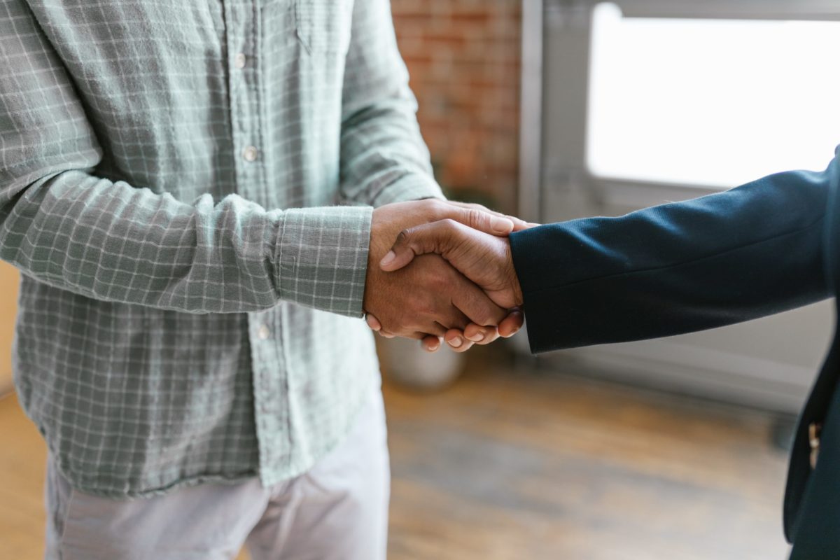 Two men shaking hands